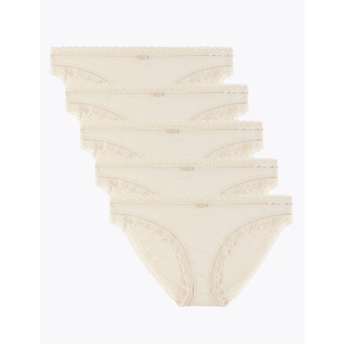 Pk Microfibre & Lace Bikini Knickers beige - Marks & Spencer - Modalova