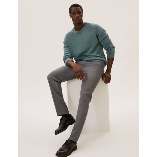Regular Fit Flat Front Trousers - Marks & Spencer - Modalova