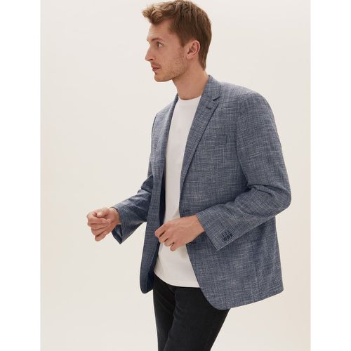 Big & Tall Regular Fit Textured Jacket blue - Marks & Spencer - Modalova