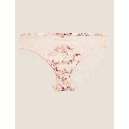 Silk & Lace Floral High Leg Knickers pink - Marks & Spencer - Modalova