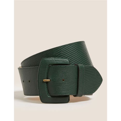 Leather Lizard Effect Waist Belt green - Marks & Spencer - Modalova