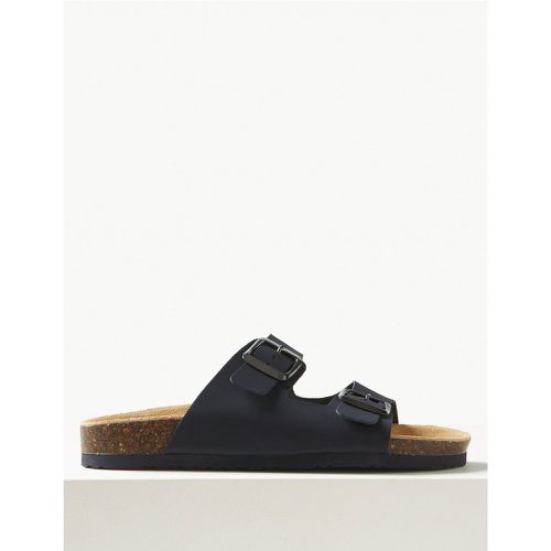Leather Footbed Sandals navy - Marks & Spencer - Modalova