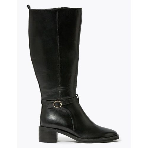 Leather Buckle Knee High Boots - Marks & Spencer - Modalova