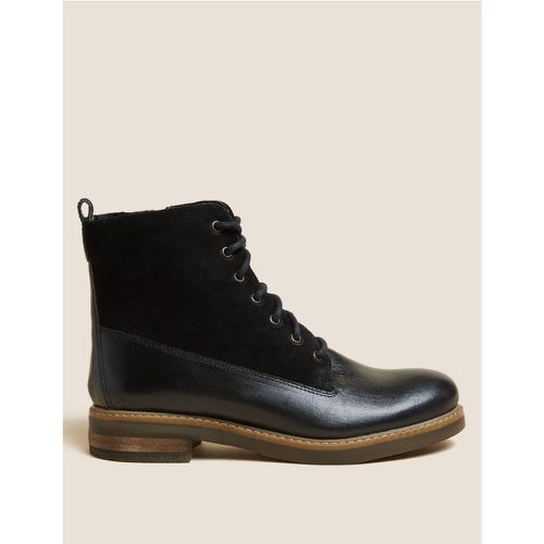 Leather Lace-up Ankle Boots black - Marks & Spencer - Modalova