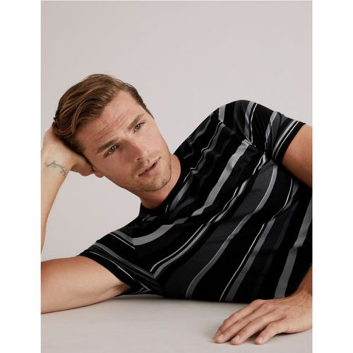 Premium Cotton Striped Pyjama Top black - Marks & Spencer - Modalova