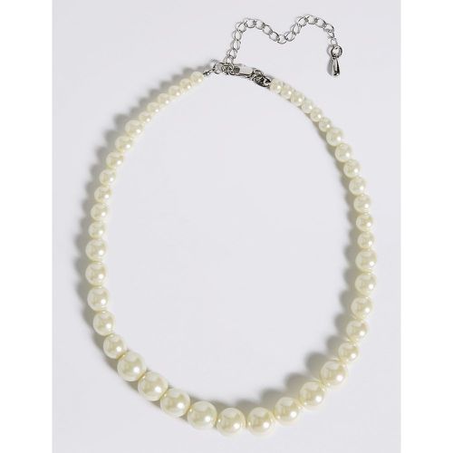 Pearl Effect Graduated Collar Necklace white - Marks & Spencer - Modalova