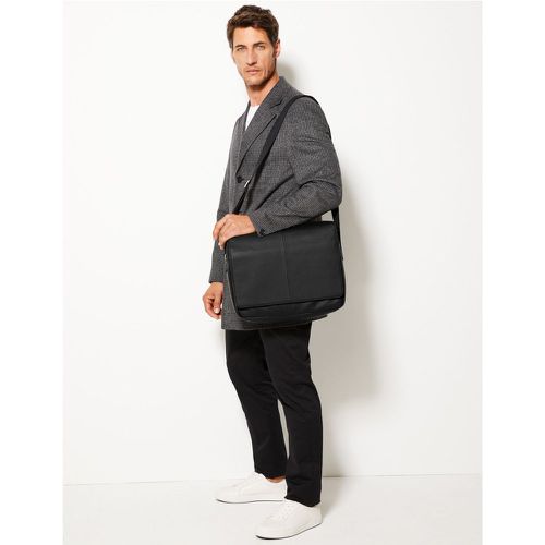 Leather Messenger Bag black - Marks & Spencer - Modalova