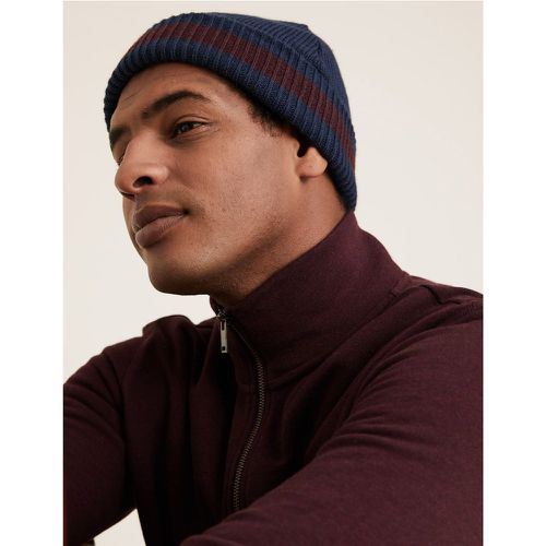 Knitted Beanie Hat with Thermowarmth™ navy - Marks & Spencer - Modalova