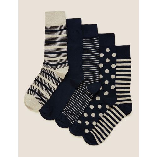 Pack Cool & Fresh™ Spot Stripe Socks - Marks & Spencer - Modalova