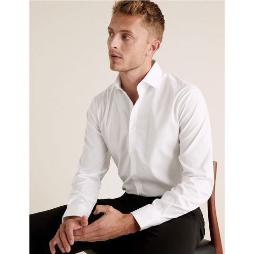 Slim Fit Easy Iron Cotton Shirt - Marks & Spencer - Modalova