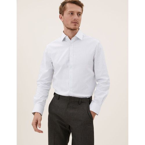 Tailored Fit Cotton Striped Shirt white - Marks & Spencer - Modalova