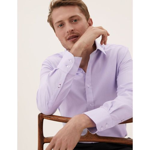 Tailored Fit Pure Cotton Shirt purple - Marks & Spencer - Modalova