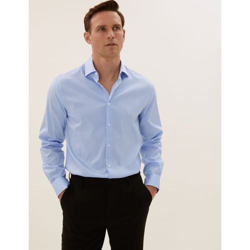 Tailored Fit Stretch Check Shirt blue - Marks & Spencer - Modalova