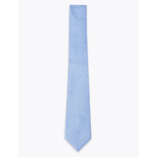 Slim Polka Dot Pure Silk Tie & Handkerchief Set blue - Marks & Spencer - Modalova