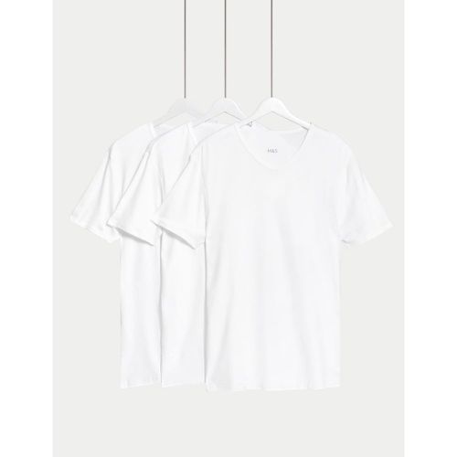 Pack Pure Cotton V-Neck T-Shirt Vests - Marks & Spencer - Modalova