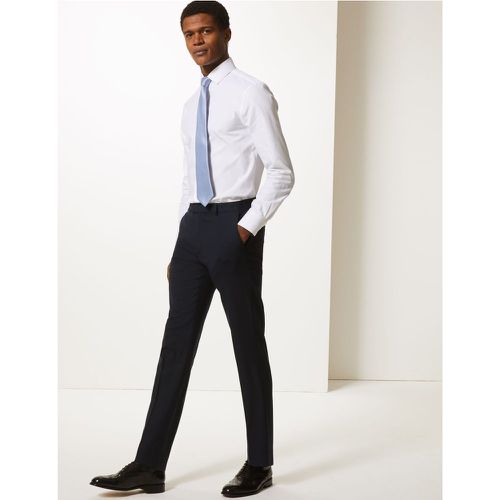 Slim Fit Wool Blend Trousers - Marks & Spencer - Modalova