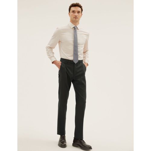 Slim Fit Wool Blend Textured Trousers - Marks & Spencer - Modalova