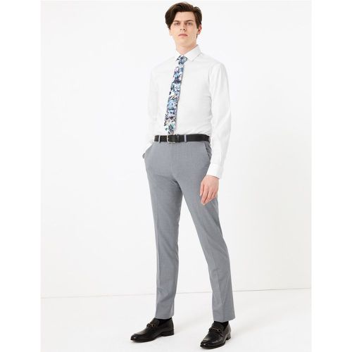 Slim Fit Mini Checked Trousers blue - Marks & Spencer - Modalova