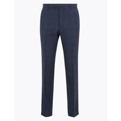 Blue Tailored Fit Wool Rich Checked Trousers blue - Marks & Spencer - Modalova