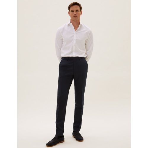 Navy Slim Fit Wool Trousers navy - Marks & Spencer - Modalova