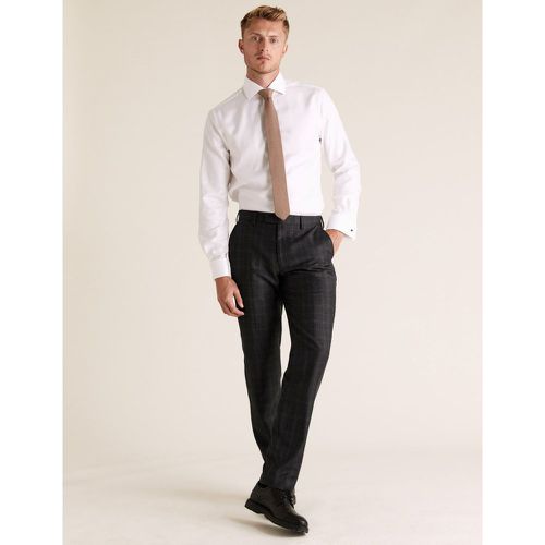 Tailored Fit Pure Wool Checked Trousers - Marks & Spencer - Modalova