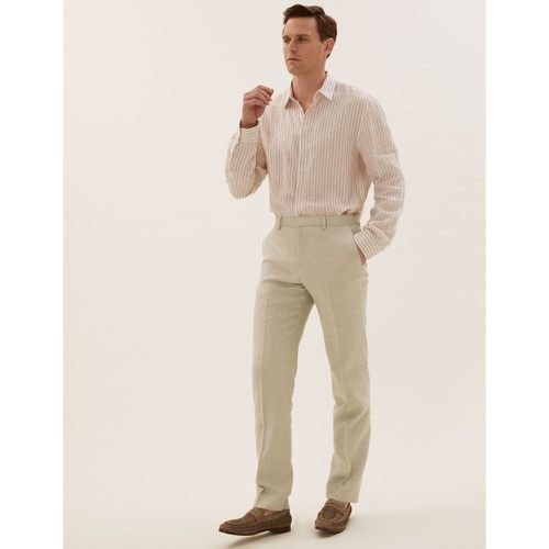 Tailored Italian Linen Miracle™ Trousers cream - Marks & Spencer - Modalova