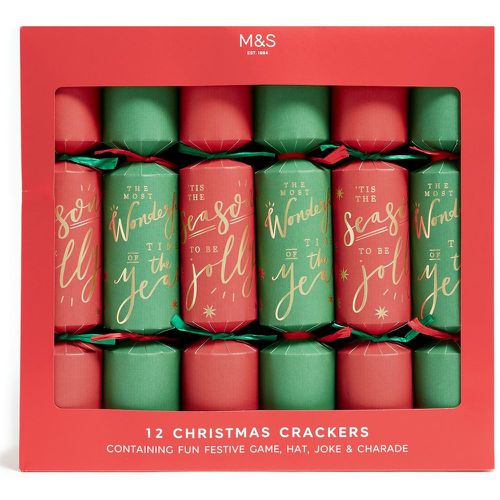 Stuff the Turkey' Recyclable Family Christmas Crackers and Game - Pack of 12 in 2 Designs - Marks & Spencer - Modalova