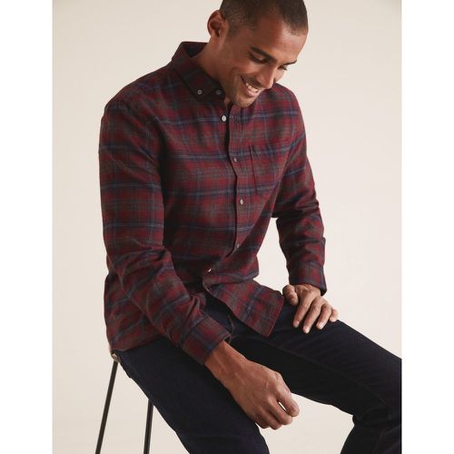 Pure Cotton Flannel Checked Shirt red - Marks & Spencer - Modalova