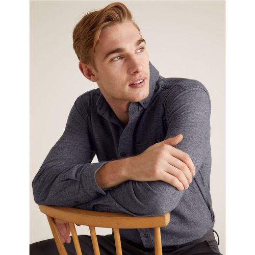 Pure Cotton Flannel Shirt grey - Marks & Spencer - Modalova
