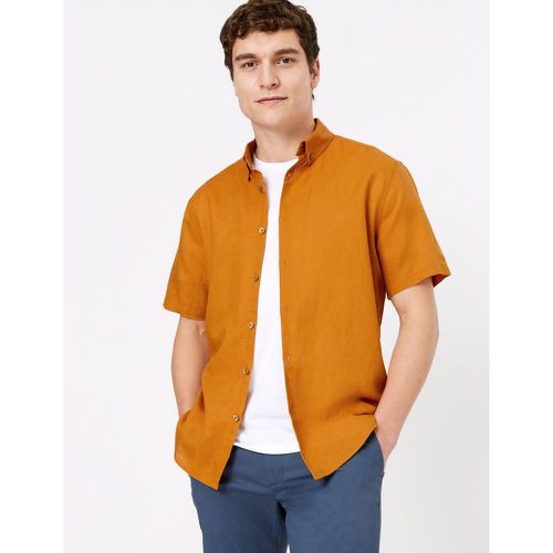 Easy Iron Linen Shirt yellow - Marks & Spencer - Modalova