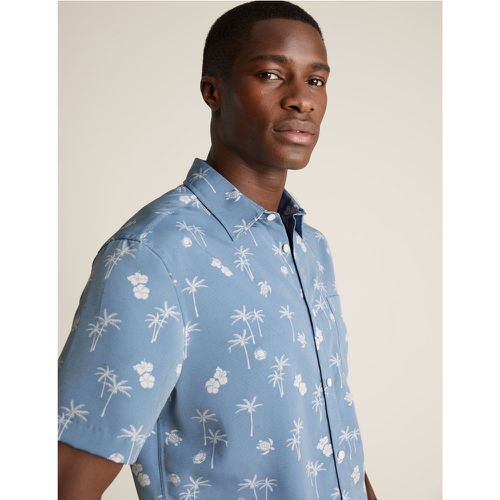 Easy Iron Hawaiian Shirt blue - Marks & Spencer - Modalova