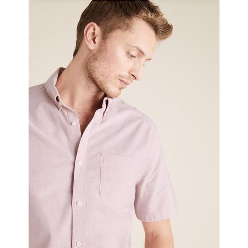 Pure Cotton Oxford Shirt pink - Marks & Spencer - Modalova