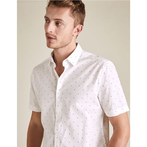 Pure Cotton Geometric Dot Print Shirt white - Marks & Spencer - Modalova