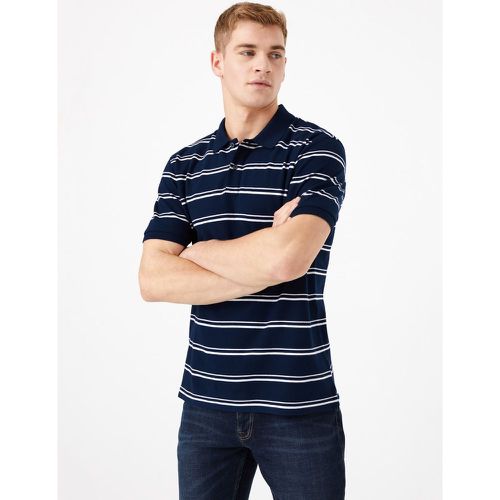 Cotton Striped Polo Shirt navy - Marks & Spencer - Modalova