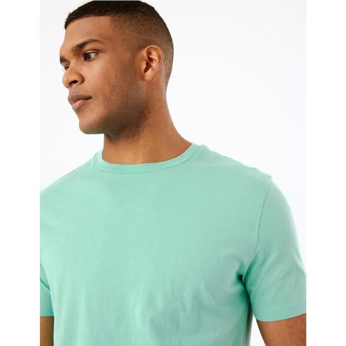 Pure Cotton Crew Neck T-Shirt green - Marks & Spencer - Modalova