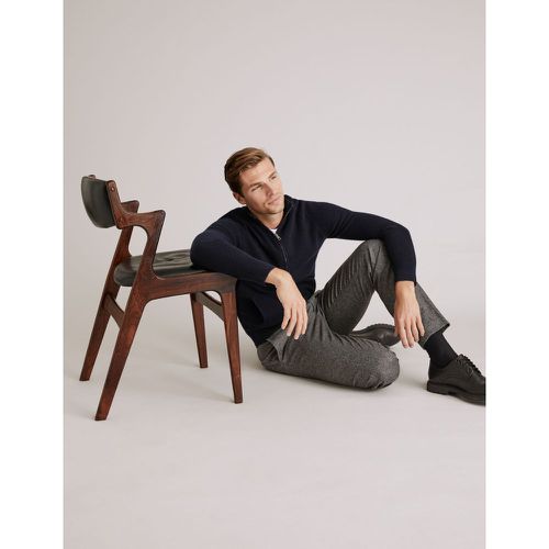 Pure Cashmere Textured Zip Up Cardigan navy - Marks & Spencer - Modalova