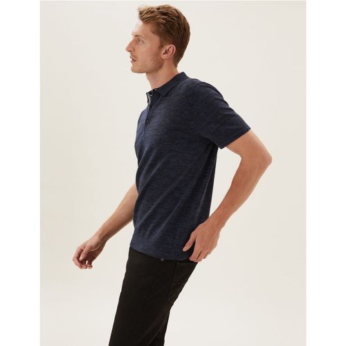 Cotton Knitted Polo Shirt navy - Marks & Spencer - Modalova