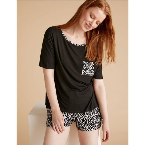 Leopard Print Short Pyjama Set black - Marks & Spencer - Modalova