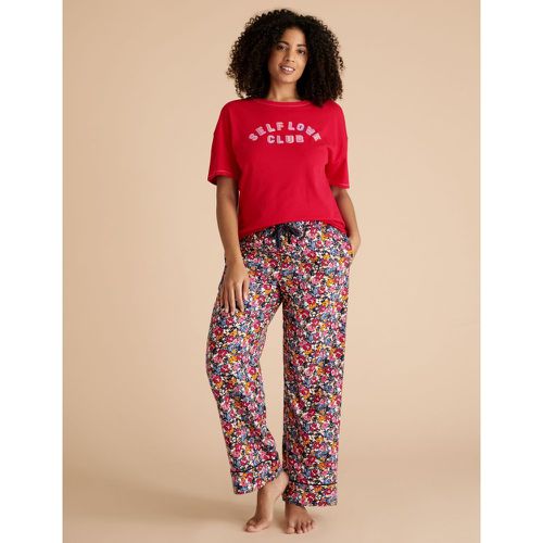 Floral Woven Pyjama Pants navy - Marks & Spencer - Modalova