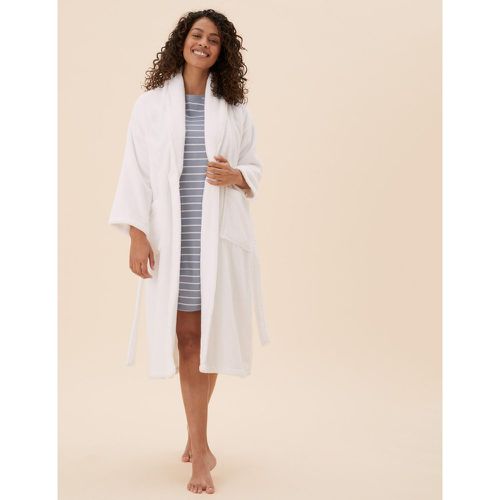 Pure Cotton Towelling Dressing Gown white - Marks & Spencer - Modalova