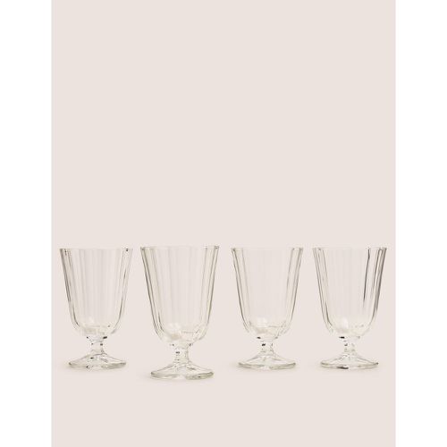 Set of 4 Faceted Short Stem Wine Glasses beige - Marks & Spencer - Modalova