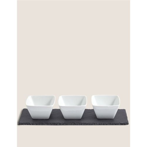Set of 3 Tapas Bowls with Platter grey - Marks & Spencer - Modalova