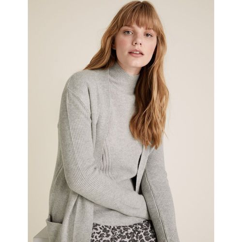 Soft Touch Knitted Longline Cardigan grey - Marks & Spencer - Modalova