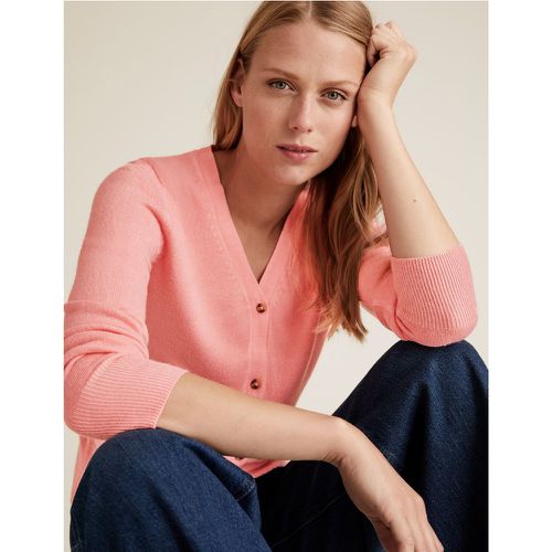 Supersoft V-Neck Button Front Cardigan pink - Marks & Spencer - Modalova