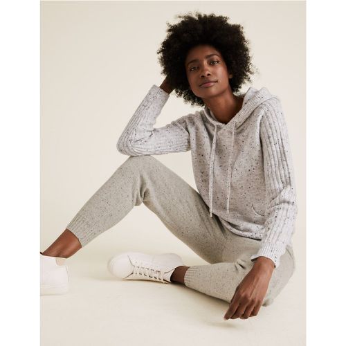 Textured Knitted Rib Sleeve Relaxed Hoodie grey - Marks & Spencer - Modalova