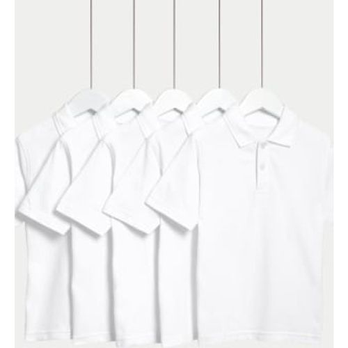 Unisex,Boys,Girls 5pk Unisex Pure Cotton School Polo Shirts (2-18 Yrs) - - M&S Collection - Modalova