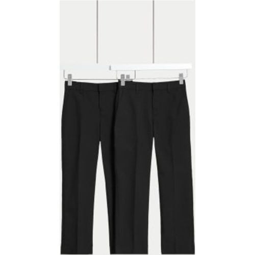 Boys 2pk Boys' Regular Leg Plus Waist School Trousers (2-18 Yrs) - - M&S Collection - Modalova