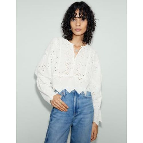 Womens Pure Cotton Broderie Blouse - - M&S X SIENNA MILLER - Modalova