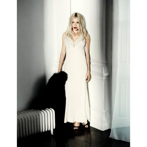 Womens Lace-Trim Pure Silk Maxi Dress - - M&S X SIENNA MILLER - Modalova