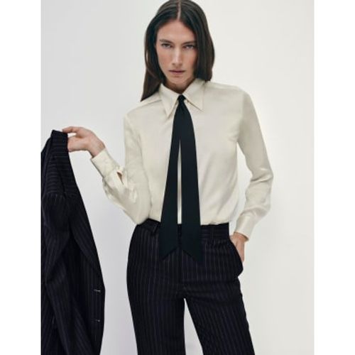 Womens Pure Silk Collared Shirt With Tie - - M&S X BELLA FREUD - Modalova